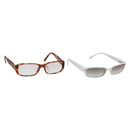CHANEL COCO Mark Sunglasses plastic 2 Set Brown White CC Auth 149764-1