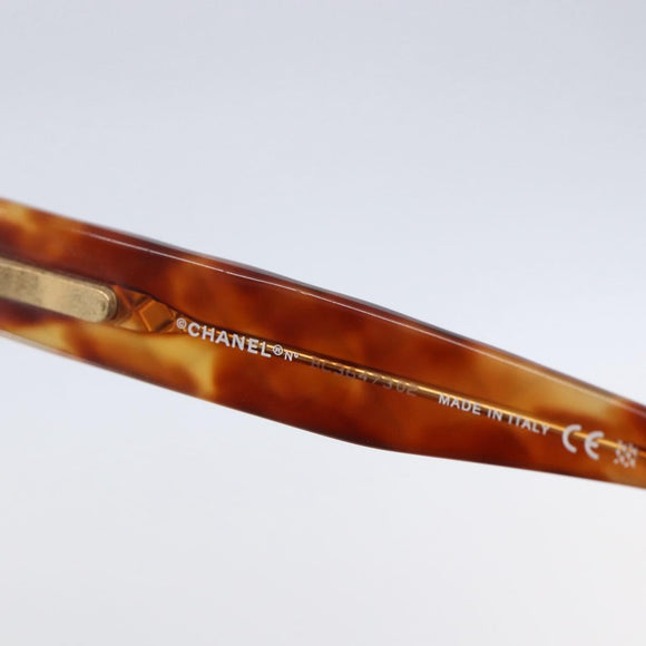 CHANEL COCO Mark Sunglasses plastic 2 Set Brown White CC Auth 149764