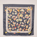 HERMES Carre 90 Scarf Silk ""COUVEE D'HERMES"" Gray Auth 149765-13