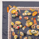 HERMES Carre 90 Scarf Silk ""COUVEE D'HERMES"" Gray Auth 149765-2