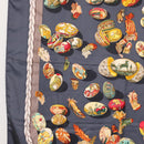 HERMES Carre 90 Scarf Silk ""COUVEE D'HERMES"" Gray Auth 149765-5