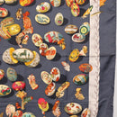 HERMES Carre 90 Scarf Silk ""COUVEE D'HERMES"" Gray Auth 149765-7