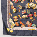 HERMES Carre 90 Scarf Silk ""COUVEE D'HERMES"" Gray Auth 149765-8