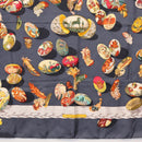 HERMES Carre 90 Scarf Silk ""COUVEE D'HERMES"" Gray Auth 149765-9