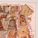 HERMES Carre 90 Scarf Silk ""VOYAGE EN ETOFFES"" Pink Auth 149767-3