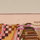 HERMES Carre 90 Scarf Silk ""VOYAGE EN ETOFFES"" Pink Auth 149767-6