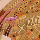 HERMES Carre 90 Scarf Silk ""VOYAGE EN ETOFFES"" Pink Auth 149767-7