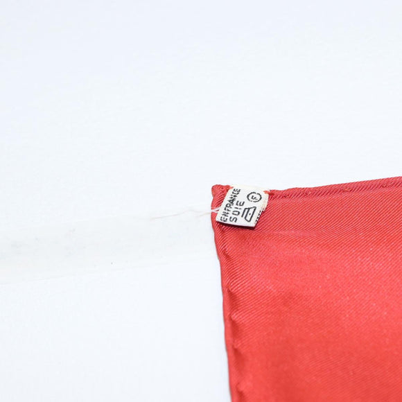 HERMES Carre 90 Scarf Silk ""LES CAVALIERS D'OR"" Red Auth 149769