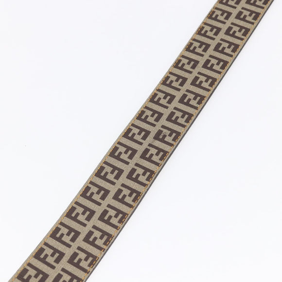 FENDI Zucca Canvas Belt 33.1"" Black Brown Auth 149770A