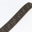 FENDI Zucca Canvas Belt 33.1"" Black Brown Auth 149770A-8
