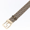 FENDI Zucca Canvas Belt 33.1"" Black Brown Auth 149770A-9