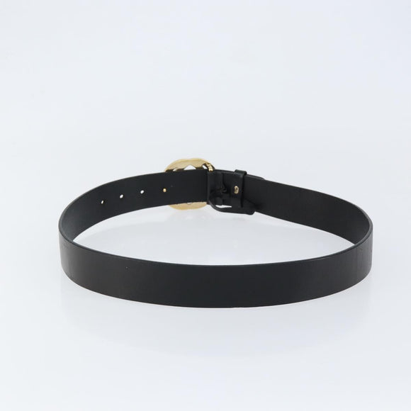 GUCCI Interlocking Belt Leather 37.4"" Black Gold 232849 Auth 149771