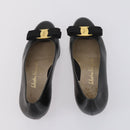 Salvatore Ferragamo Vala Pumps shoes Leather 4 Set Black Brown Auth 149772-12