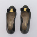 Salvatore Ferragamo Vala Pumps shoes Leather 4 Set Black Brown Auth 149772-16