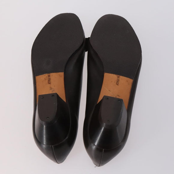 Salvatore Ferragamo Vala Pumps shoes Leather 4 Set Black Brown Auth 149772