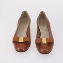 Salvatore Ferragamo Vala Pumps shoes Leather 4 Set Black Brown Auth 149772-6