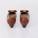 Salvatore Ferragamo Vala Pumps shoes Leather 4 Set Black Brown Auth 149772-7
