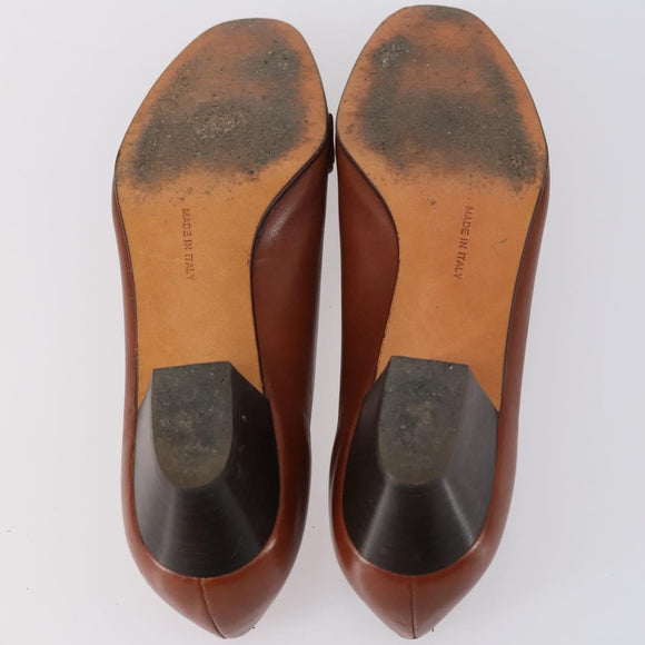 Salvatore Ferragamo Vala Pumps shoes Leather 4 Set Black Brown Auth 149772