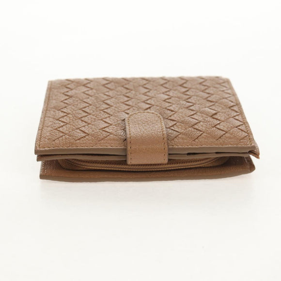 BOTTEGA VENETA INTRECCIATO Wallet Leather Beige 132355 Auth 149777A