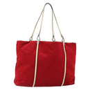 PRADA Hand Bag Satin Red Auth 149778-1