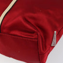 PRADA Hand Bag Satin Red Auth 149778-9