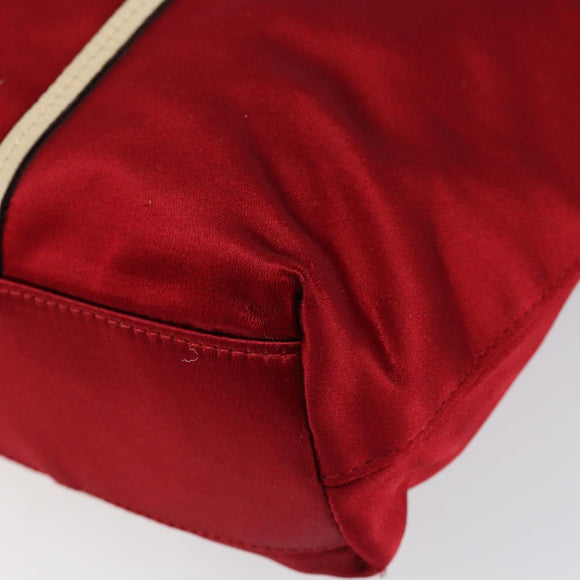PRADA Hand Bag Satin Red Auth 149778