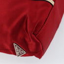 PRADA Hand Bag Satin Red Auth 149778-16