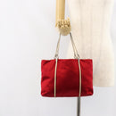PRADA Hand Bag Satin Red Auth 149778-22