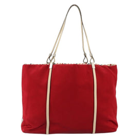 PRADA Hand Bag Satin Red Auth 149778 - 0