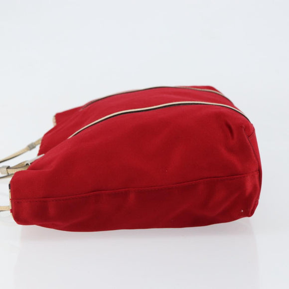 PRADA Hand Bag Satin Red Auth 149778