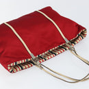 PRADA Hand Bag Satin Red Auth 149778-6