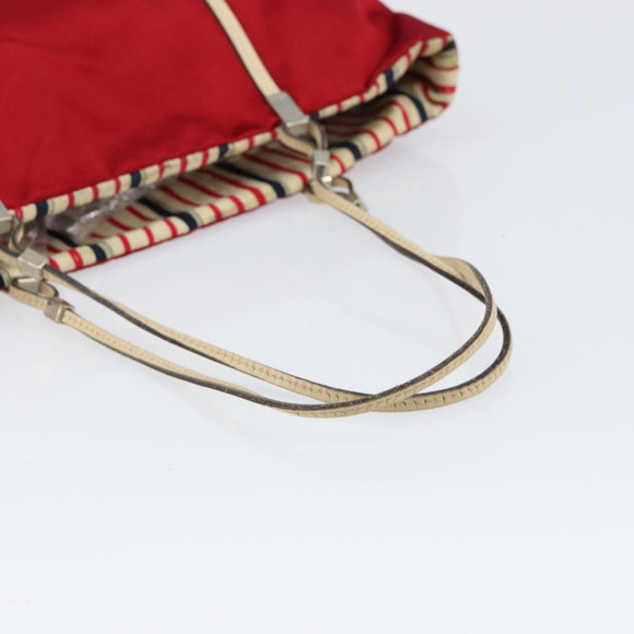 PRADA Hand Bag Satin Red Auth 149778