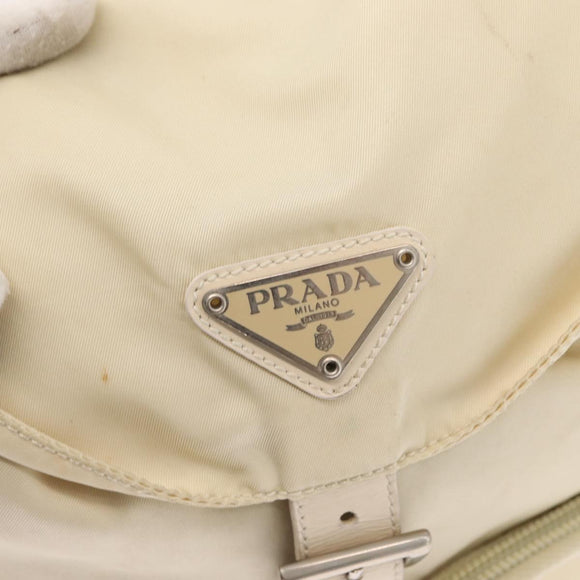 PRADA Backpack Nylon White Silver Auth 149779