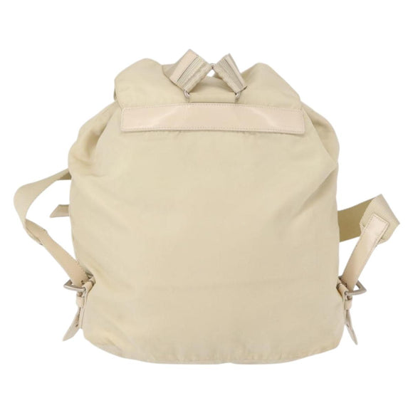 PRADA Backpack Nylon White Silver Auth 149779