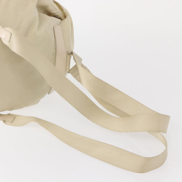 PRADA Backpack Nylon White Silver Auth 149779