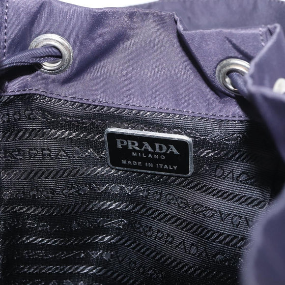 PRADA Backpack Nylon Purple Silver Auth 149780