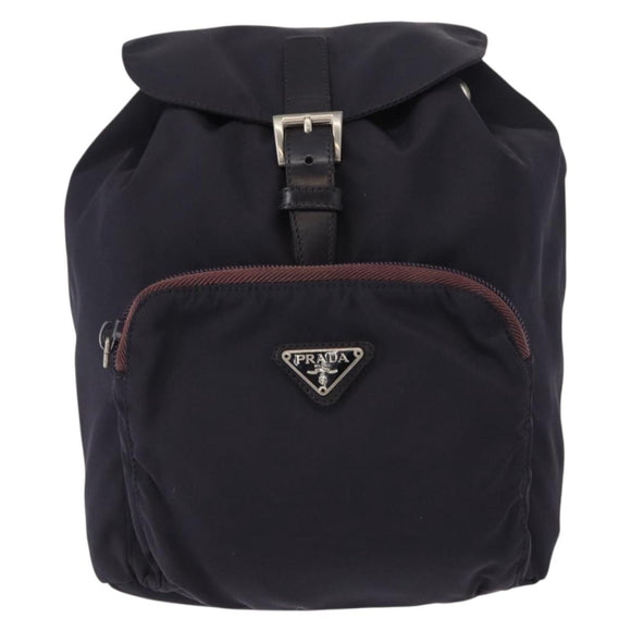 PRADA Backpack Nylon Purple Silver Auth 149780