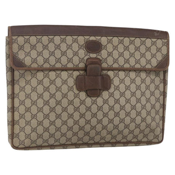GUCCI GG Supreme Documents case Briefcase PVC Beige 017 123 0022 Auth 149784