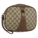 GUCCI GG Supreme Web Sherry Line Clutch Bag PVC Beige Red 89 01 034 Auth 149786-1