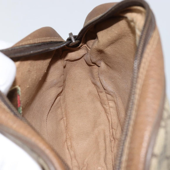 GUCCI GG Supreme Web Sherry Line Clutch Bag PVC Beige Red 89 01 034 Auth 149786