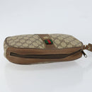 GUCCI GG Supreme Web Sherry Line Clutch Bag PVC Beige Red 89 01 034 Auth 149786-5