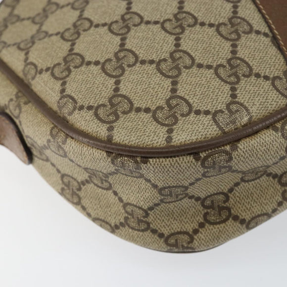 GUCCI GG Supreme Web Sherry Line Clutch Bag PVC Beige Red 89 01 034 Auth 149786