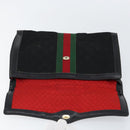 GUCCI GG Canvas Web Sherry Line Clutch Bag Black Red 5 004 3657 30 Auth 149787-9
