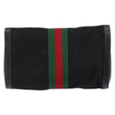 GUCCI GG Canvas Web Sherry Line Clutch Bag Black Red 5 004 3657 30 Auth 149787-2