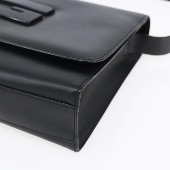 GUCCI Shoulder Bag Enamel Black Silver 001 3064 Auth 149788