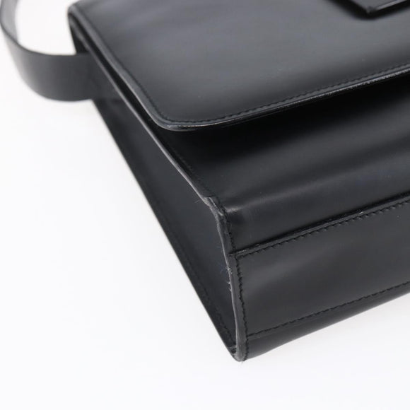 GUCCI Shoulder Bag Enamel Black Silver 001 3064 Auth 149788