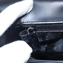 GUCCI Shoulder Bag Enamel Black Silver 001 3064 Auth 149788-18