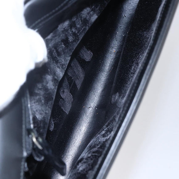 GUCCI Shoulder Bag Enamel Black Silver 001 3064 Auth 149788