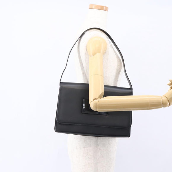 GUCCI Shoulder Bag Enamel Black Silver 001 3064 Auth 149788