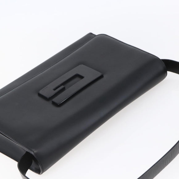 GUCCI Shoulder Bag Enamel Black Silver 001 3064 Auth 149788